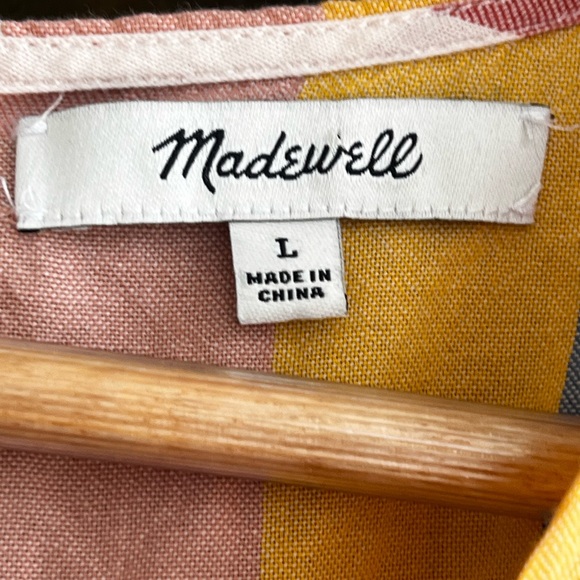 Madewell Button - Back Tie Tee In Sherbet Stripe - Picture 11 of 14